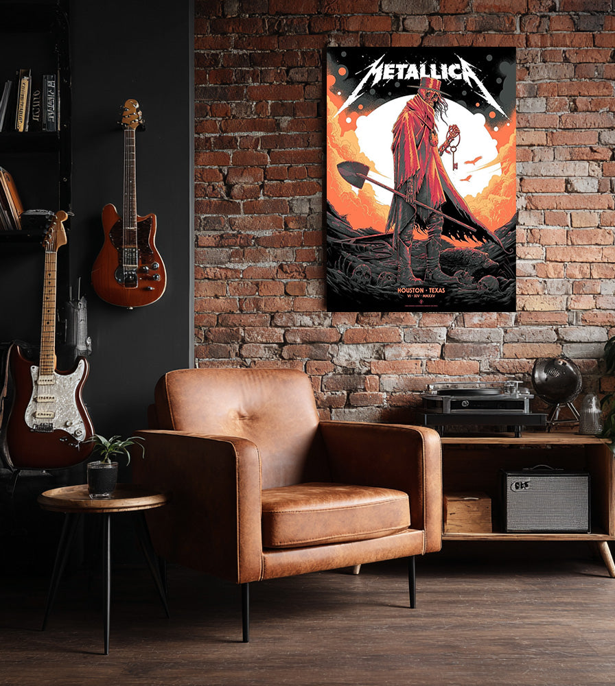 Metallica M72 World Tour 2025 Houston Texas Pop-Up Shop Concert Poster Canvas Wall Art - Get Trend Merch
