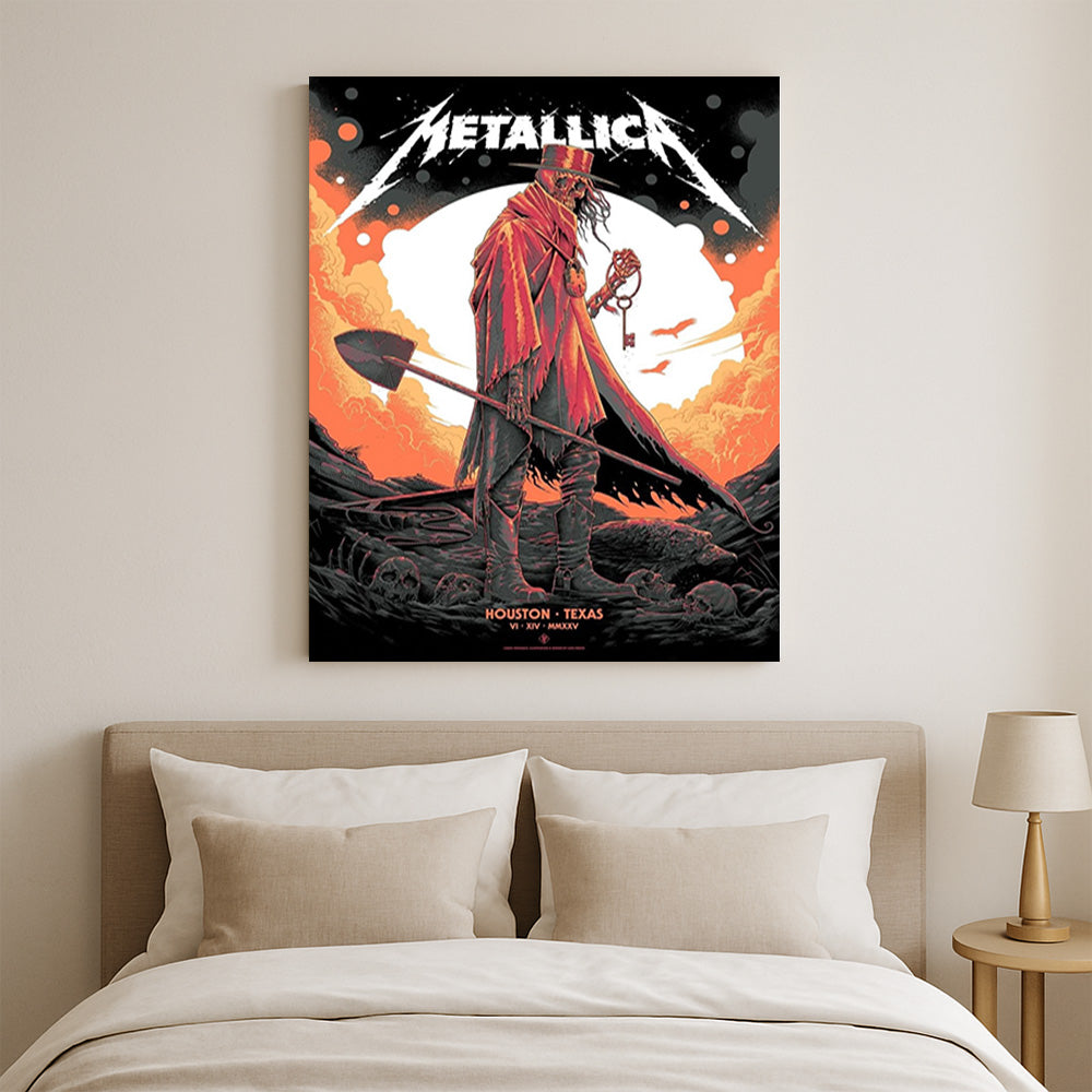 Metallica M72 World Tour 2025 Houston Texas Pop-Up Shop Concert Poster Canvas Wall Art - Get Trend Merch
