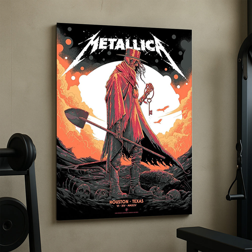 Metallica M72 World Tour 2025 Houston Texas Pop-Up Shop Concert Poster Canvas Wall Art - Get Trend Merch