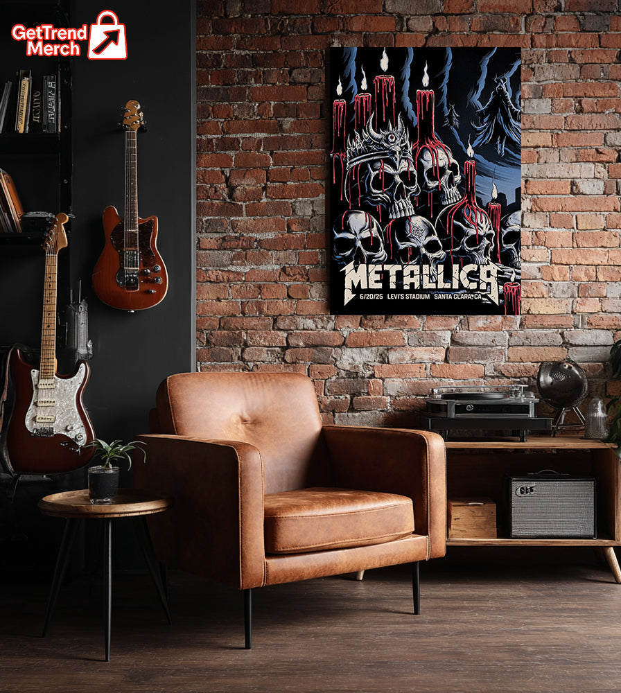Metallica Santa Clara 2025 Poster Canvas – Official Tour Art by Brandon Heart, Levi’s Stadium - Get Trend Merch