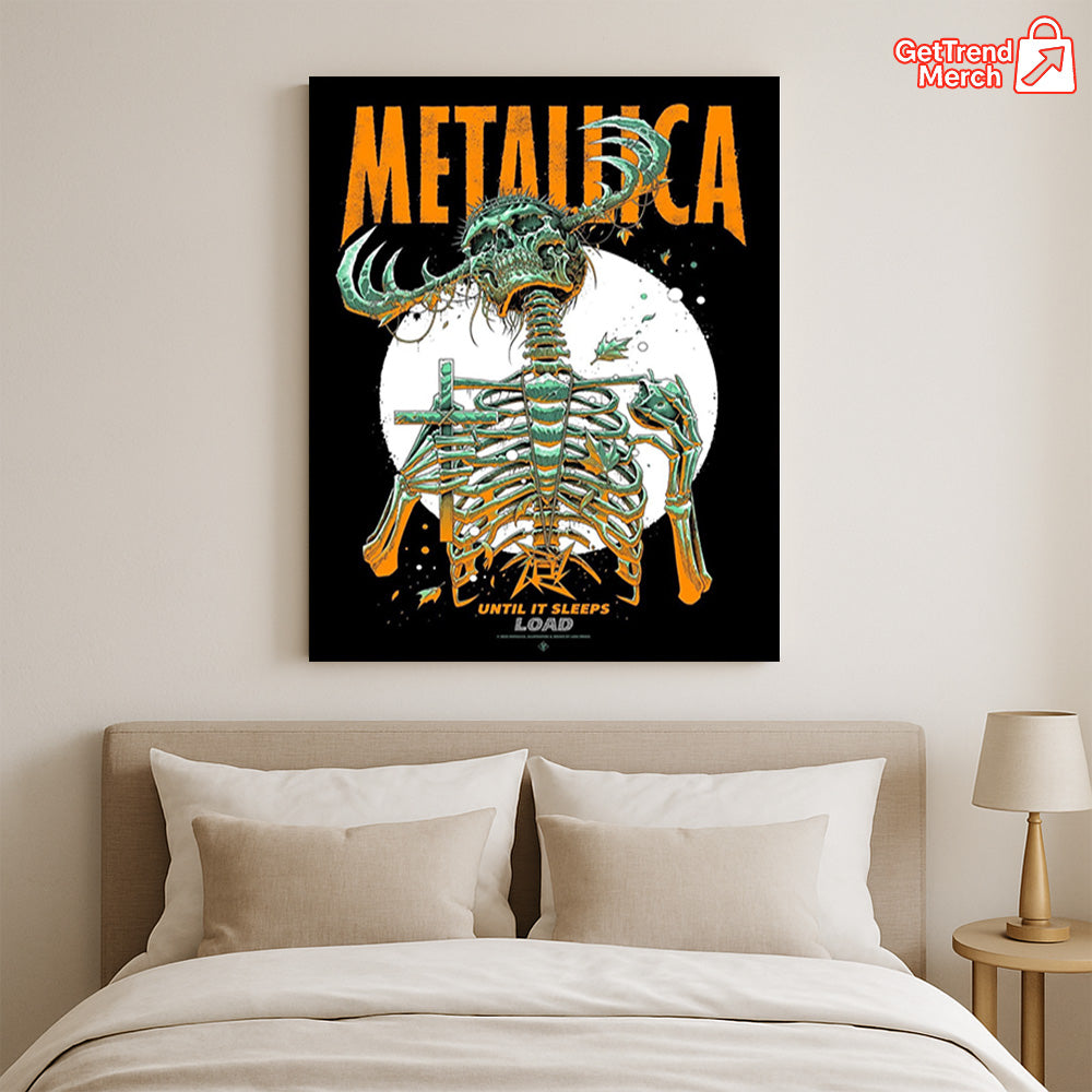 Metallica M72 World Tour 2025 Until It Sleeps Load Houston Exclusive Tour Poster Canvas Wall Art - Get Trend Merch