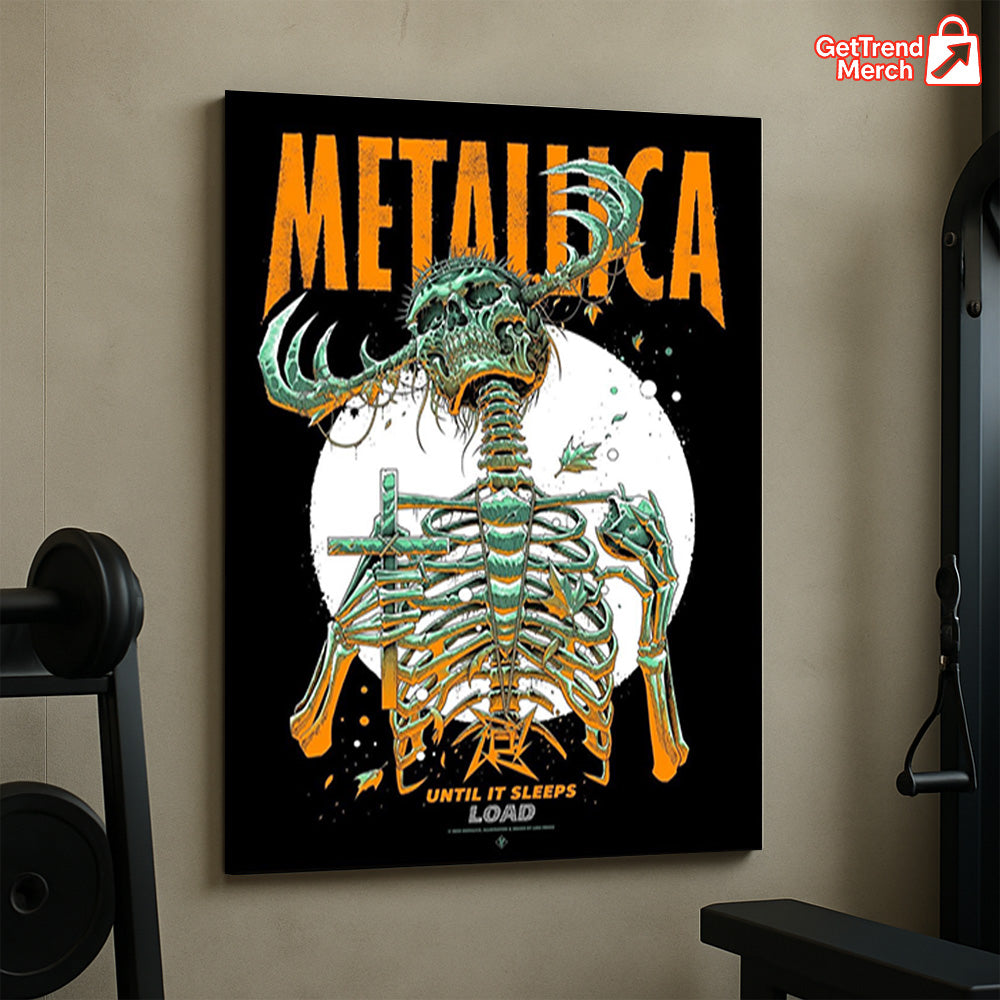 Metallica M72 World Tour 2025 Until It Sleeps Load Houston Exclusive Tour Poster Canvas Wall Art - Get Trend Merch