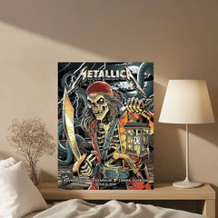 Metallica M72 Tour Tampa 2025 Poster – Pirate Skeleton Lantern Concert Art Canvas, Raymond James Stadium June 8 Show