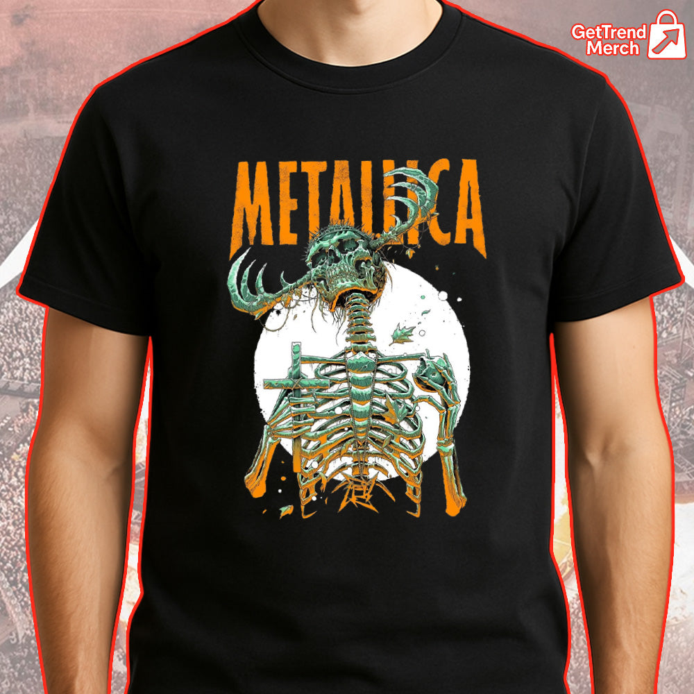 Metallica T-Shirt, M72 World Tour 2025 Houston, Until It Sleeps Load Skeleton, Luke Preece Art, Heavy Metal Concert Tee - Get Trend Merch