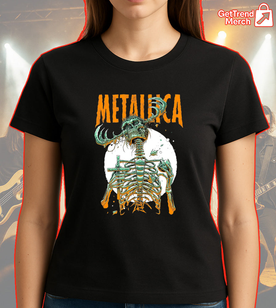 Metallica T-Shirt, M72 World Tour 2025 Houston, Until It Sleeps Load Skeleton, Luke Preece Art, Heavy Metal Concert Tee - Get Trend Merch