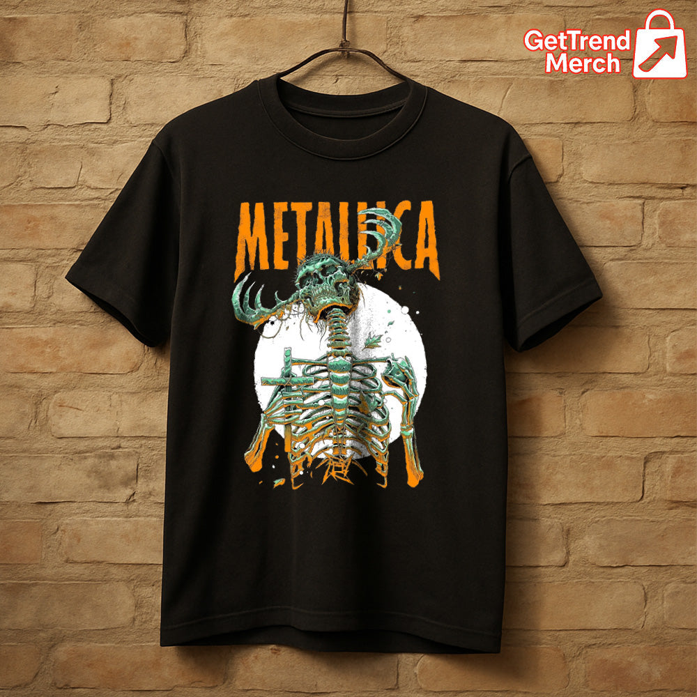 Metallica T-Shirt, M72 World Tour 2025 Houston, Until It Sleeps Load Skeleton, Luke Preece Art, Heavy Metal Concert Tee - Get Trend Merch