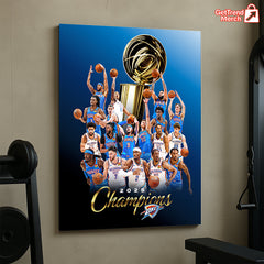 Oklahoma City Thunder 2025 NBA Champions Poster Canvas – Basketball Finals Wall Art