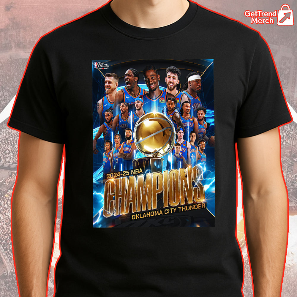 Oklahoma City Thunder 2025 NBA Champions Shirt – Basketball Finals Victory Apparel