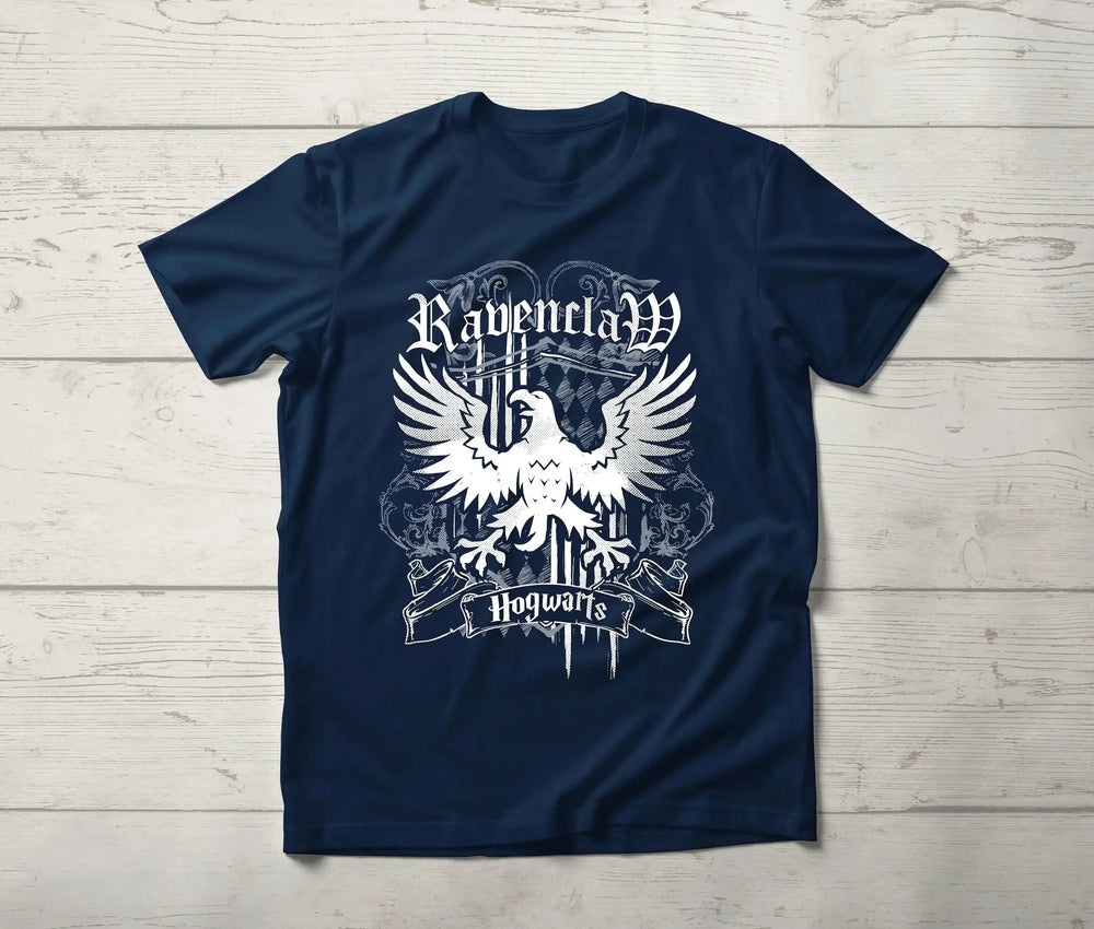 Ravenclaw House Gothic Crest Shirt – Vintage Wizard Hogwarts School T-Shirt, Bookish Potter Fan Gift Tee