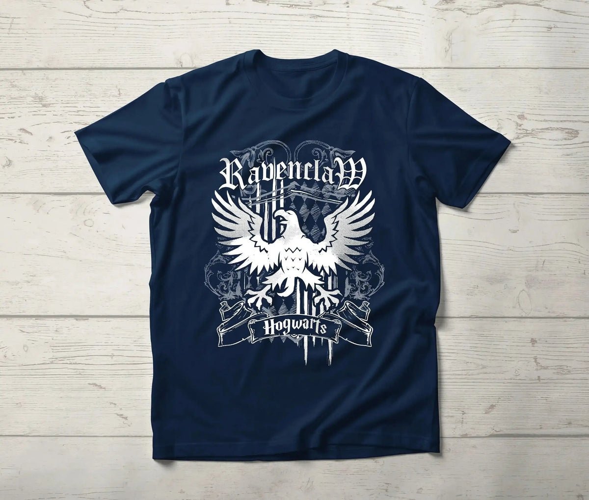 Ravenclaw House Gothic Crest Shirt – Vintage Wizard Hogwarts School T-Shirt, Bookish Potter Fan Gift Tee