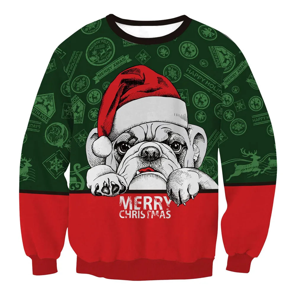 Dog Snowflake Reindeer Santa Ugly Christmas Sweater