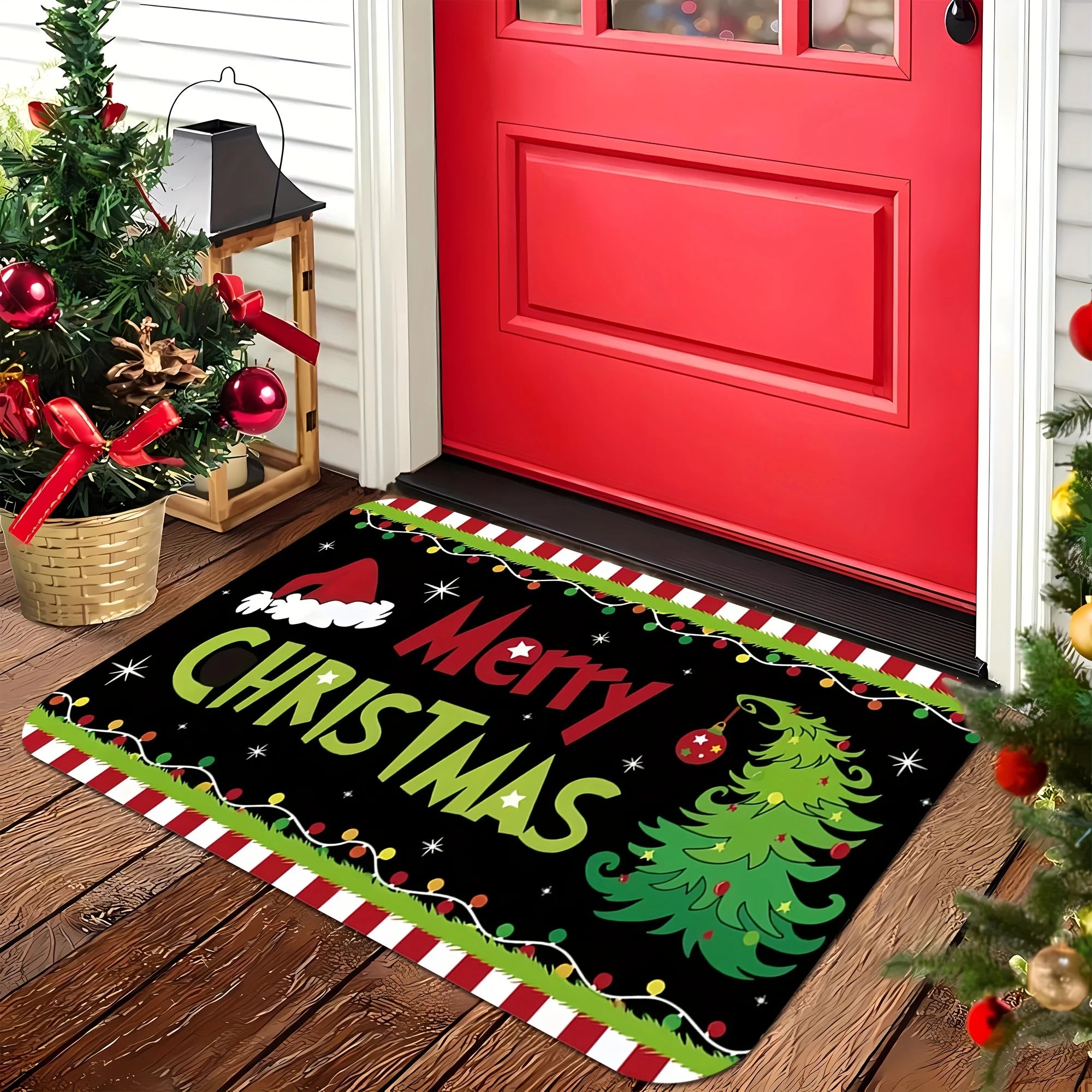 Merry Christmas Doormat – Soft Non-Slip Welcome Rug