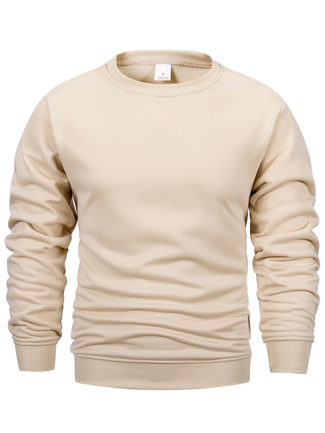 Men’s Crewneck Sweatshirt Solid Color Long Sleeve