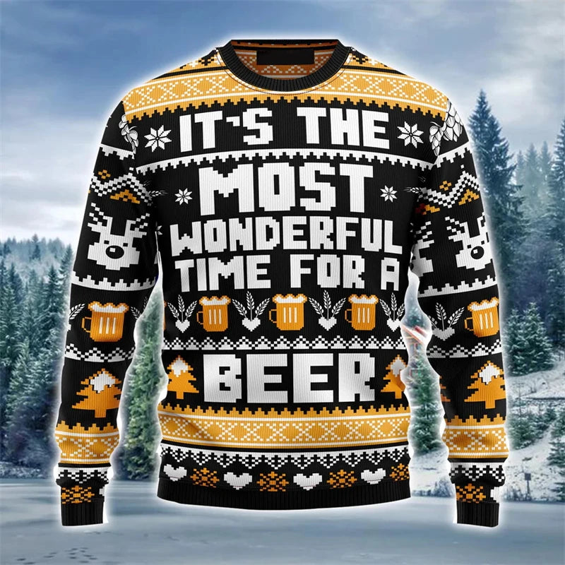 Beer Graphic Ugly Christmas Sweater