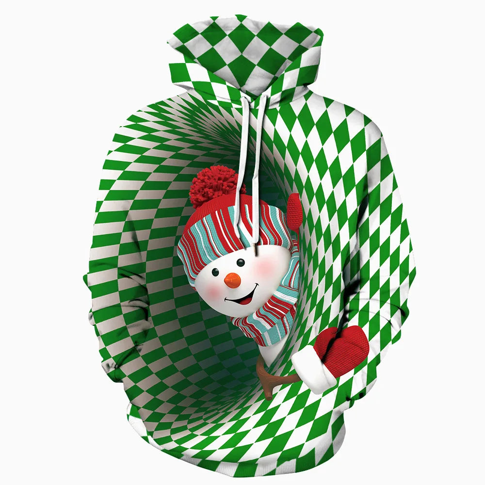 Grinch Inspired 3D Printed Christmas Hoodie – Oversized Harajuku Pullover