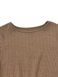 Solid Round Neck Belted Midi Dress