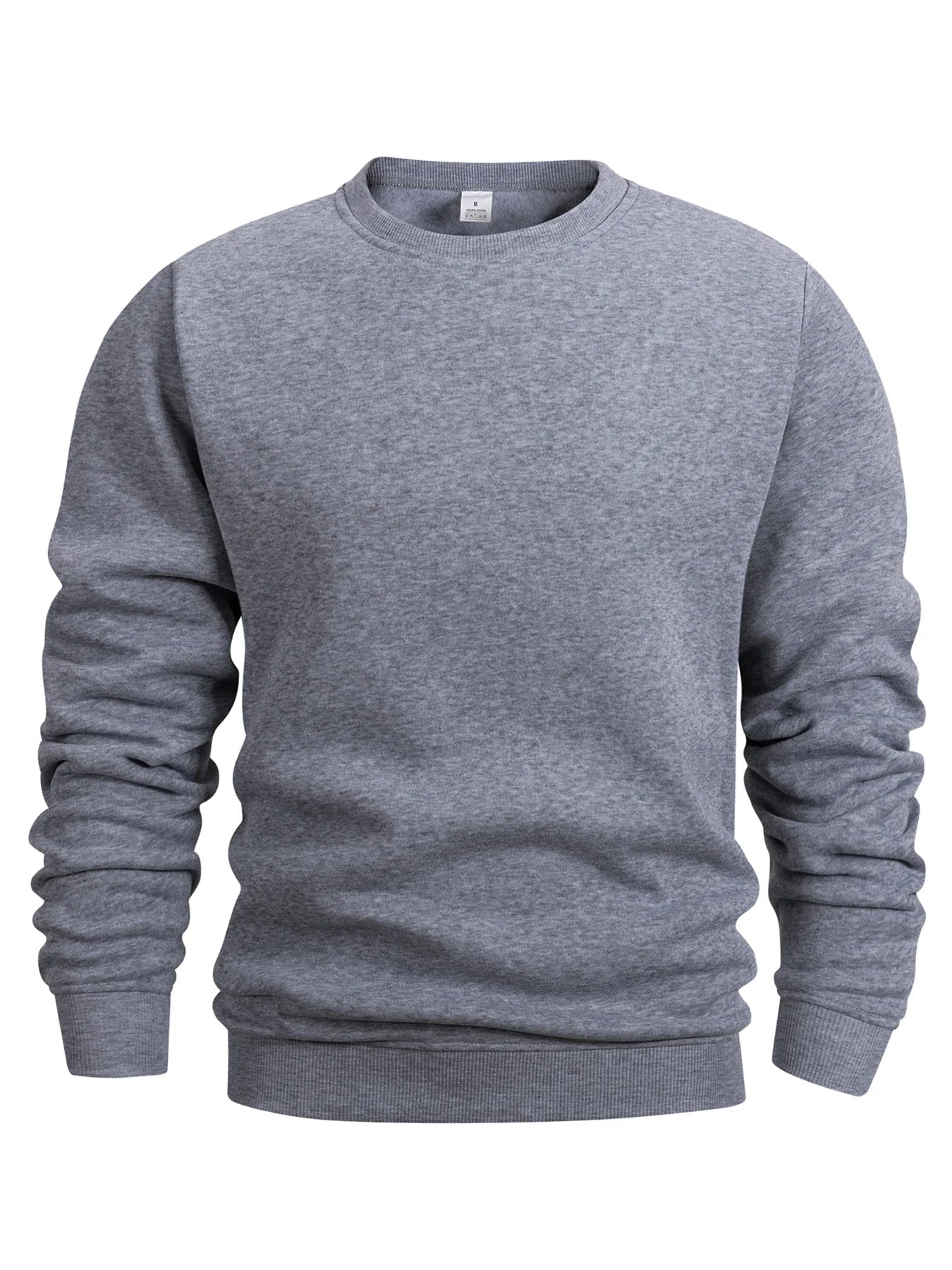 Men’s Crewneck Sweatshirt Solid Color Long Sleeve