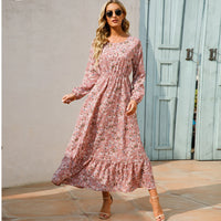 Bohemian Floral Chiffon Maxi Dress