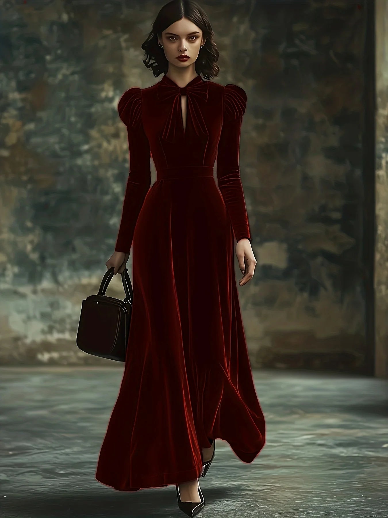 Elegant A Line Maxi Dress with Bow Detail