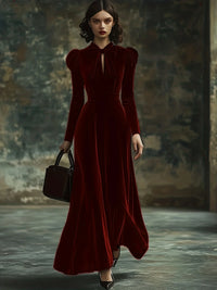 Elegant A Line Maxi Dress with Bow Detail