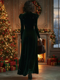 Elegant A Line Maxi Dress with Bow Detail