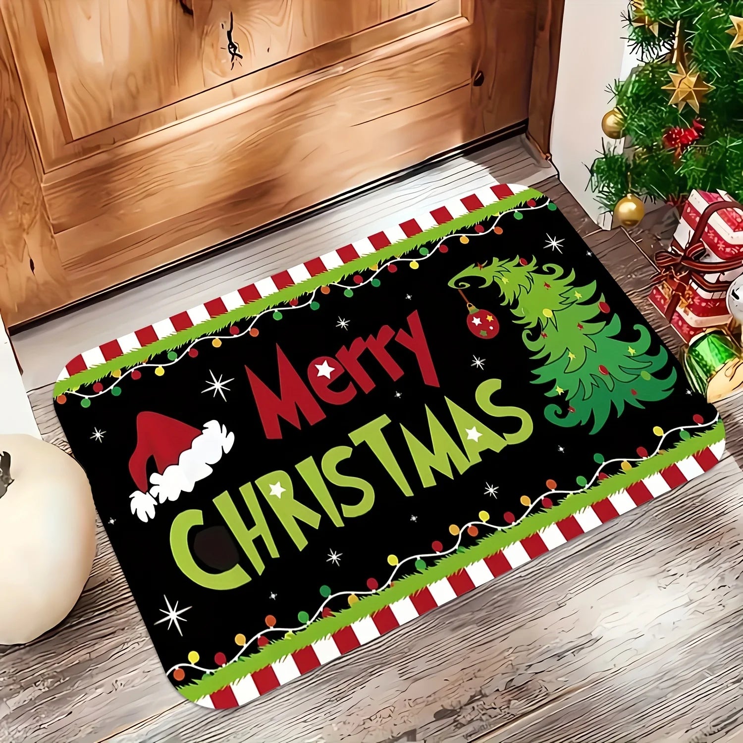 Merry Christmas Doormat – Soft Non-Slip Welcome Rug
