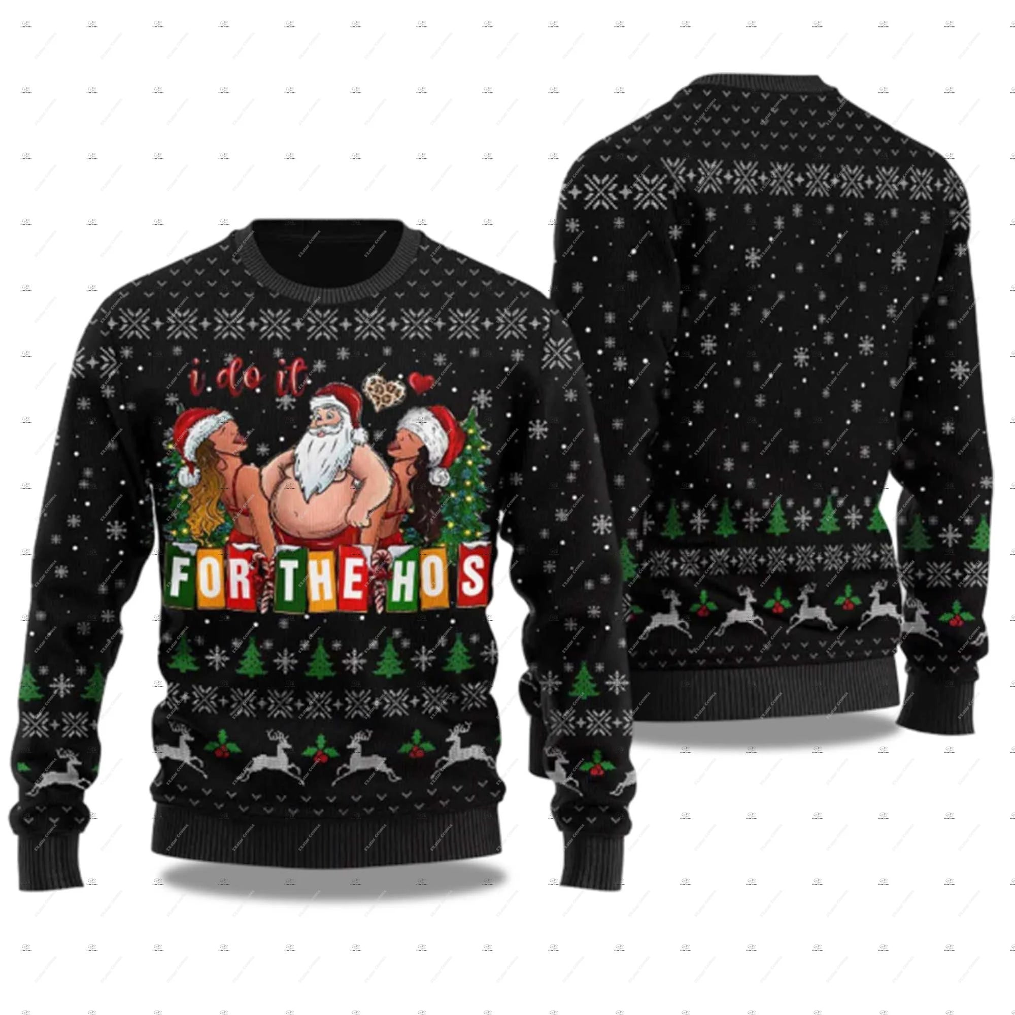 Jingle Balls Parody Ugly Christmas Sweater – Naughty Santa Crewneck