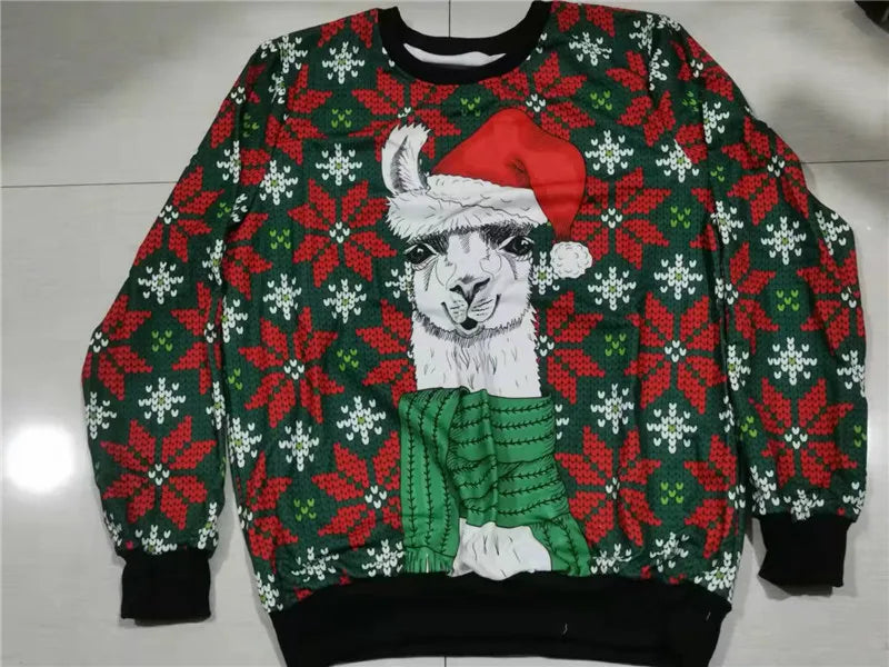 Dog Snowflake Reindeer Santa Ugly Christmas Sweater
