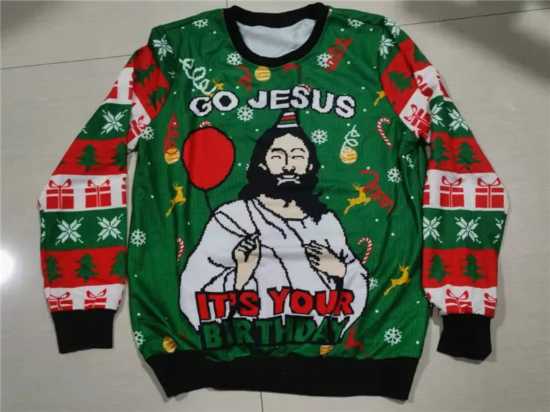 Dog Snowflake Reindeer Santa Ugly Christmas Sweater