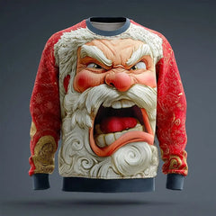 Angry Santa 3D Christmas Sweatshirt