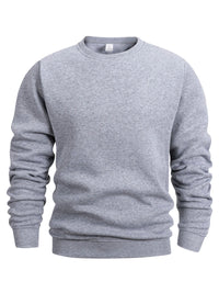 Men’s Crewneck Sweatshirt Solid Color Long Sleeve
