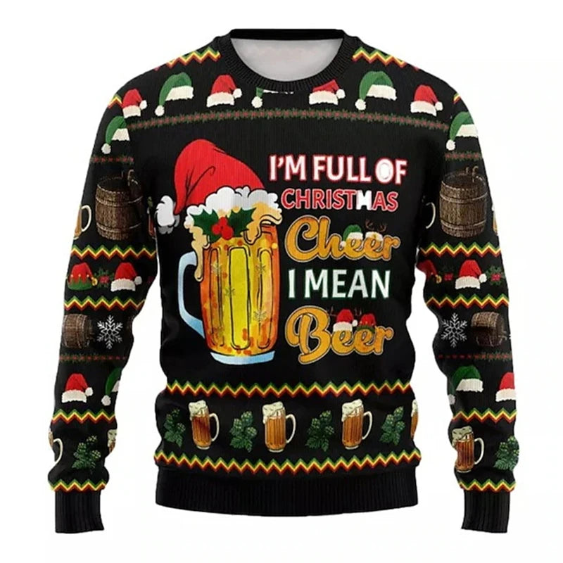 Beer Graphic Ugly Christmas Sweater