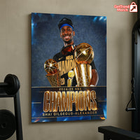 Shai Gilgeous-Alexander 2025 NBA Finals MVP Champions Poster Canvas – Basketball Wall Art - Get Trend Merch