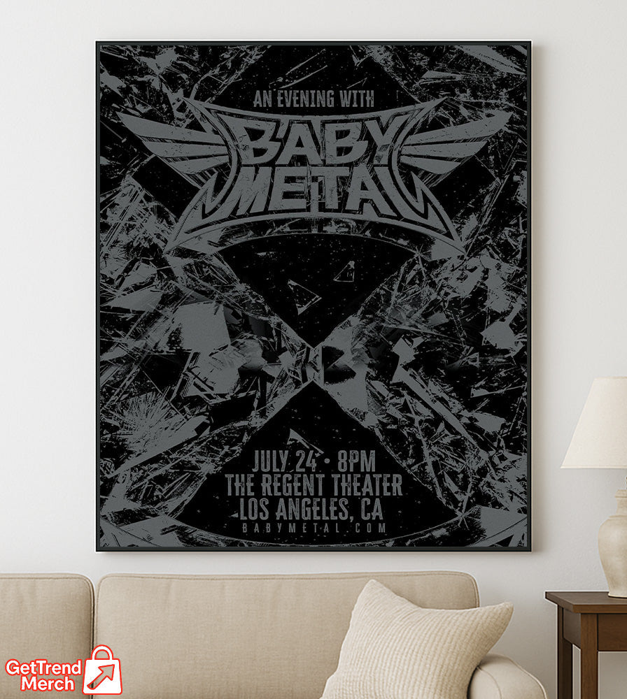 BABYMETAL Concert Tour July 24, 2025 Los Angeles, CA The Regent Theater An Evening With BABYMETAL Limited Edition Canvas Wall Art Poster