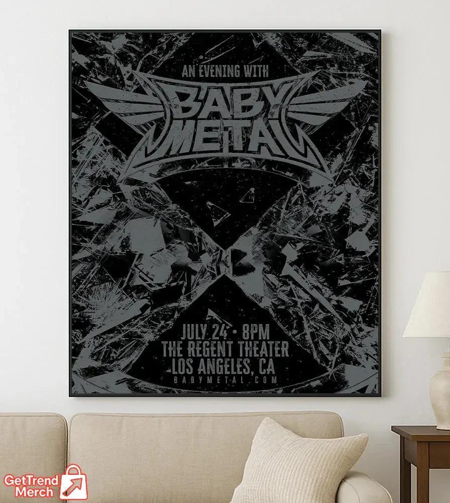 BABYMETAL Concert Tour Canvas - July 24, 2025 Los Angeles, CA The Regent Theater An Evening With BABYMETAL Canvas Wall Art Poster - Get Trend Merch