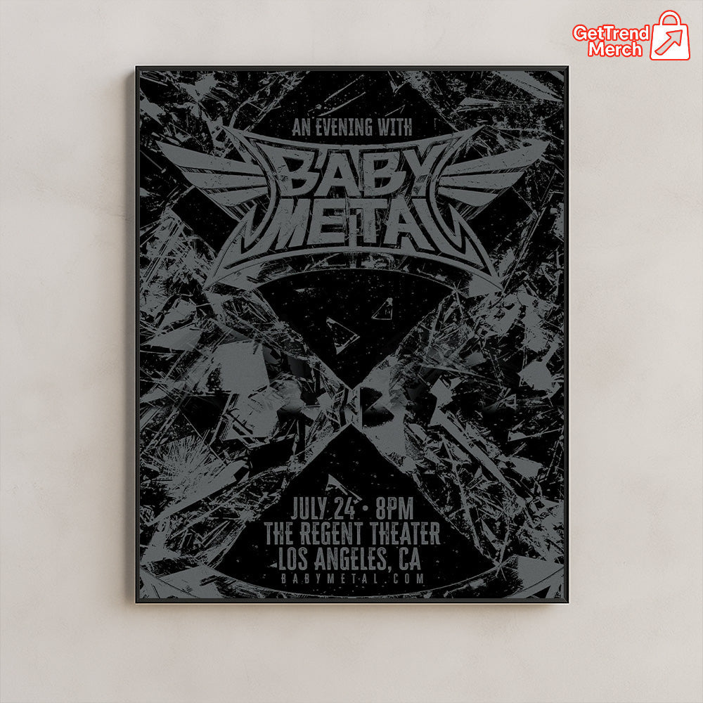 BABYMETAL Concert Tour July 24, 2025 Los Angeles, CA The Regent Theater An Evening With BABYMETAL Limited Edition Canvas Wall Art Poster