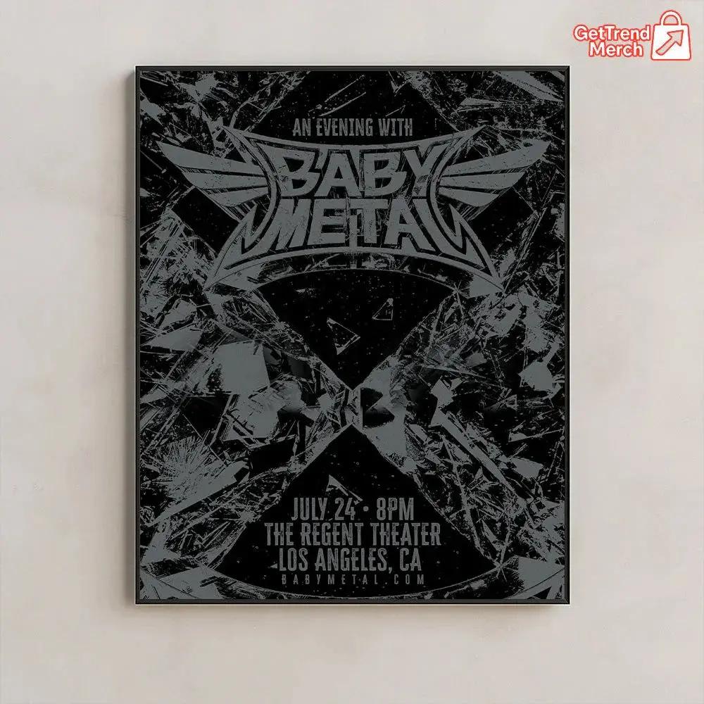 BABYMETAL Concert Tour Canvas - July 24, 2025 Los Angeles, CA The Regent Theater An Evening With BABYMETAL Canvas Wall Art Poster - Get Trend Merch
