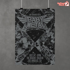BABYMETAL Concert Tour July 24, 2025 Los Angeles, CA The Regent Theater An Evening With BABYMETAL Limited Edition Canvas Wall Art Poster