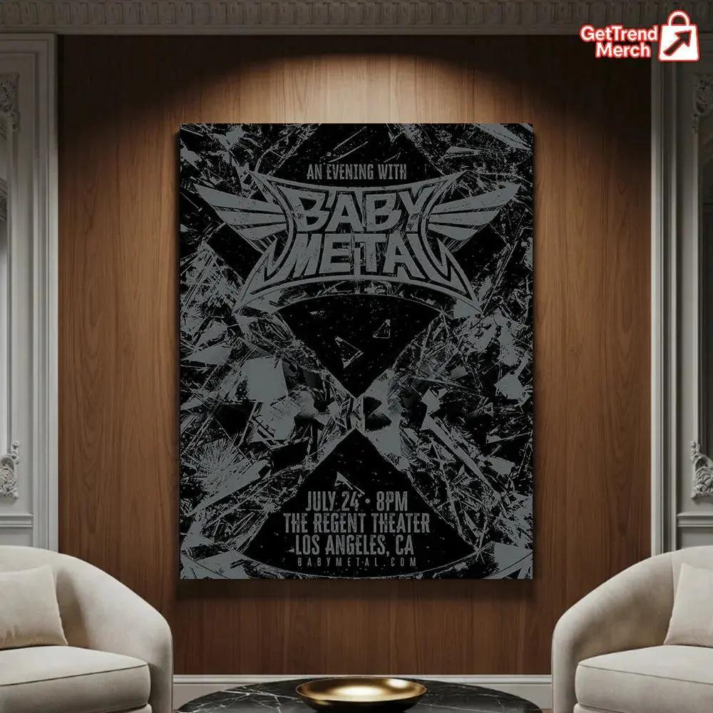 BABYMETAL Concert Tour Canvas - July 24, 2025 Los Angeles, CA The Regent Theater An Evening With BABYMETAL Canvas Wall Art Poster - Get Trend Merch