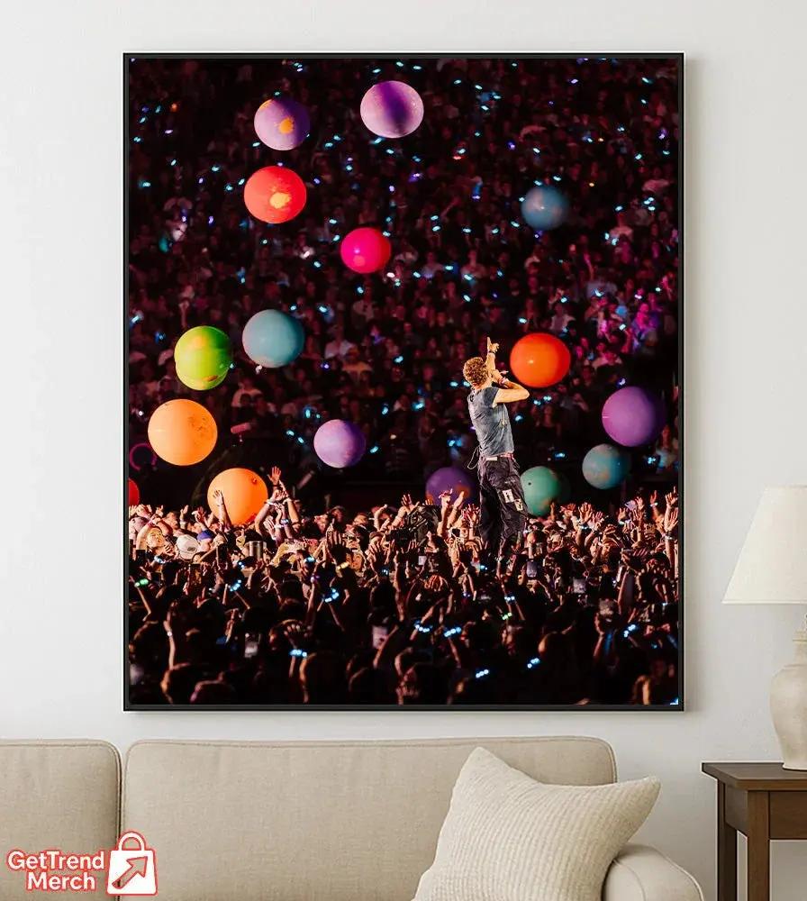 Coldplay Boston 2025 Poster – Music of the Spheres Tour – Gillette Stadium Show July 16, 2025 Canvas - Get Trend Merch