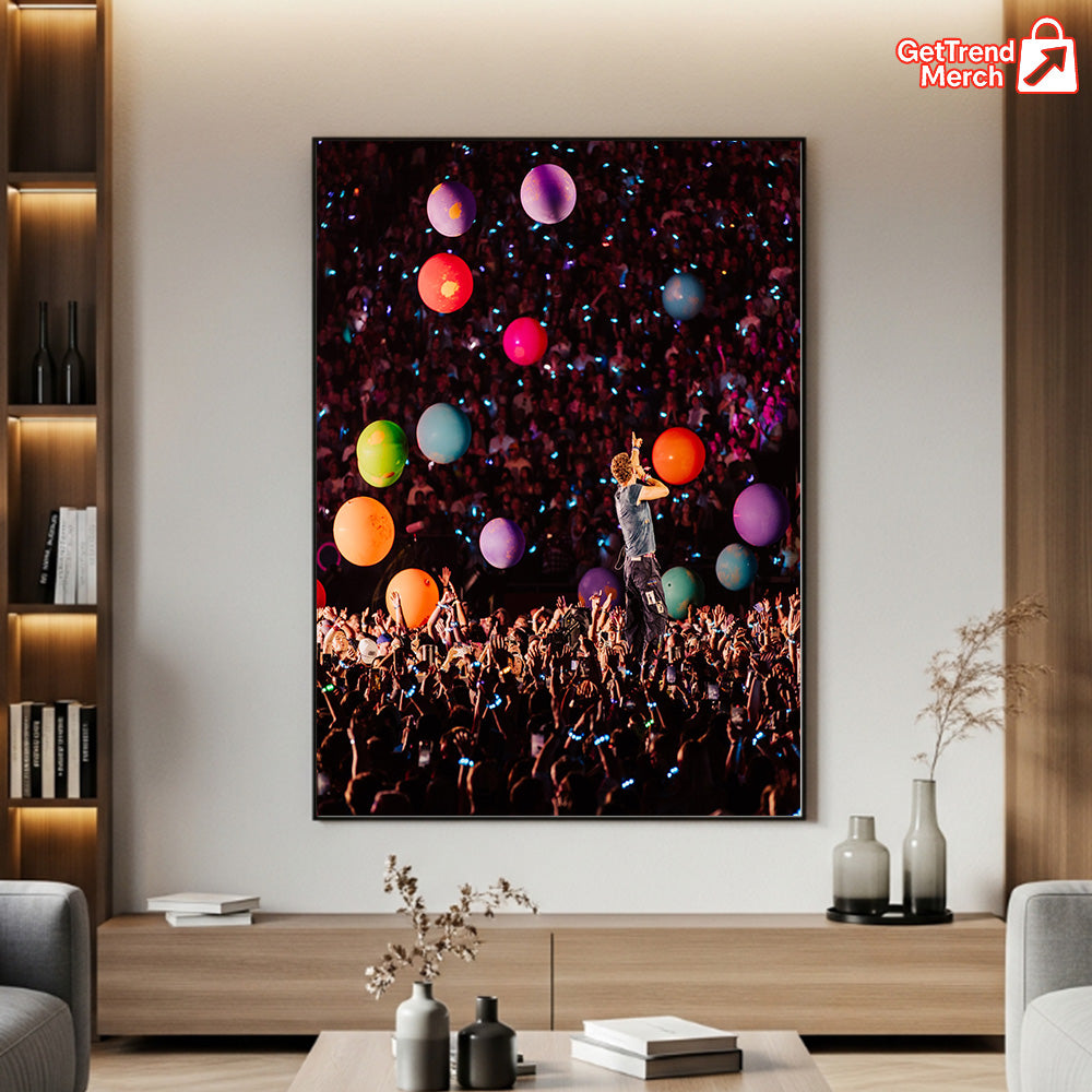 Coldplay Boston 2025 Poster – Music of the Spheres Tour – Gillette Stadium Show July 16, 2025 Canvas
