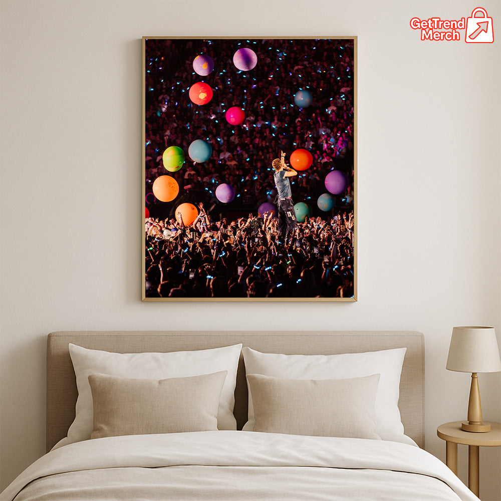 Coldplay Boston 2025 Poster – Music of the Spheres Tour – Gillette Stadium Show July 16, 2025 Canvas