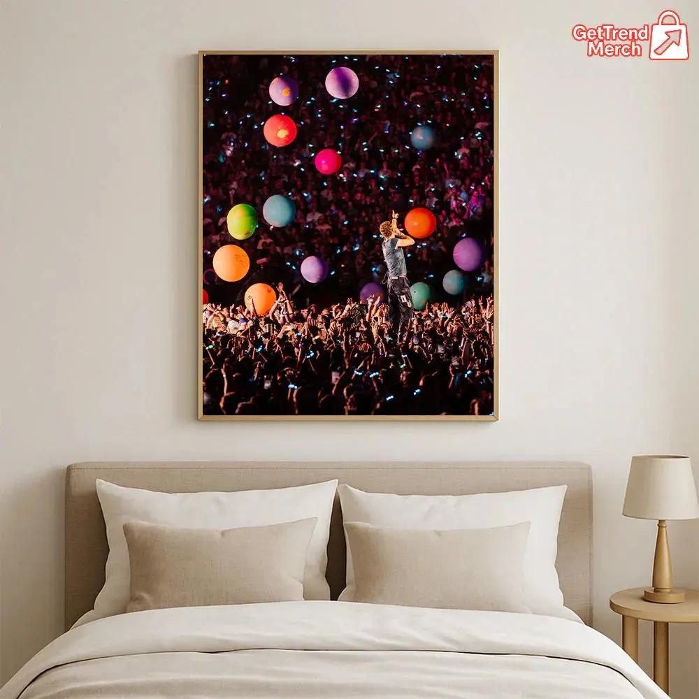 Coldplay Boston 2025 Poster – Music of the Spheres Tour – Gillette Stadium Show July 16, 2025 Canvas - Get Trend Merch
