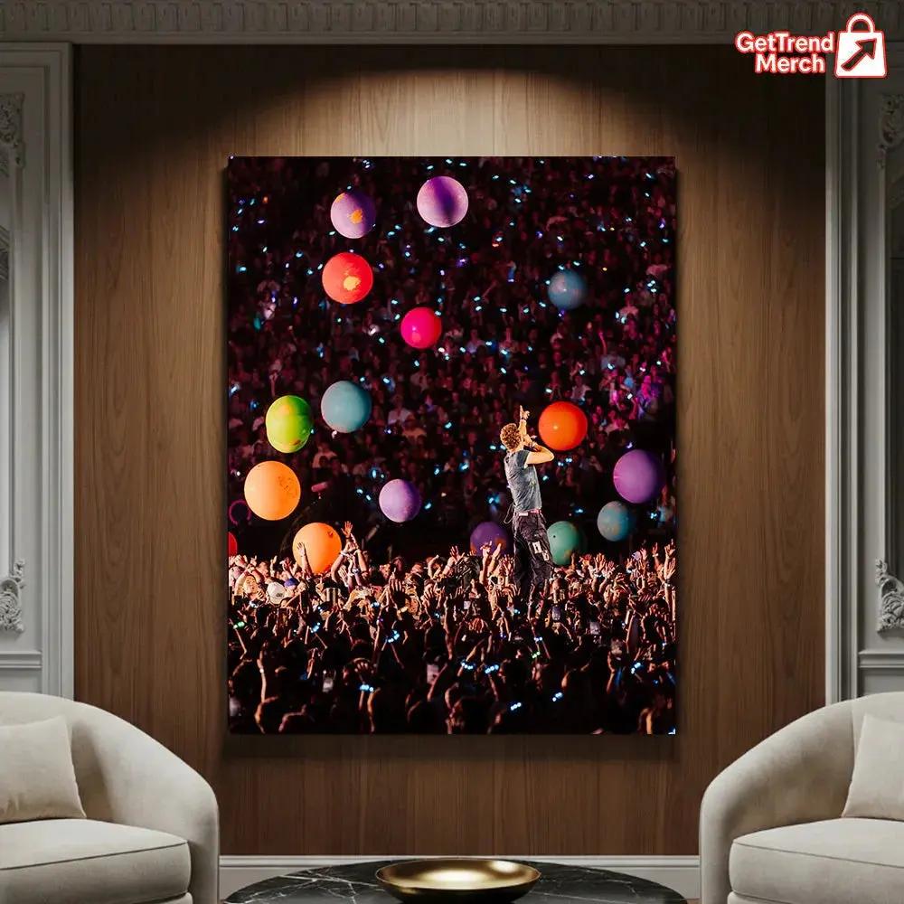 Coldplay Boston 2025 Poster – Music of the Spheres Tour – Gillette Stadium Show July 16, 2025 Canvas - Get Trend Merch