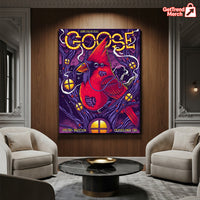Goose Poster Canvas Wall Art – Jacobs Pavilion Cleveland OH June 19 & 20, 2025 – Psychedelic Cardinal Concert Print - Get Trend Merch