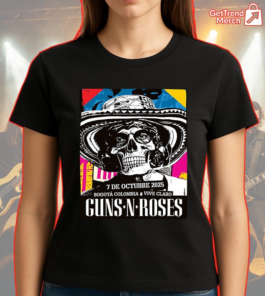 Guns N’ Roses Bogotá Colombia 2025 Concert Tour T-Shirt – Limited Edition Viva Claro - Get Trend Merch