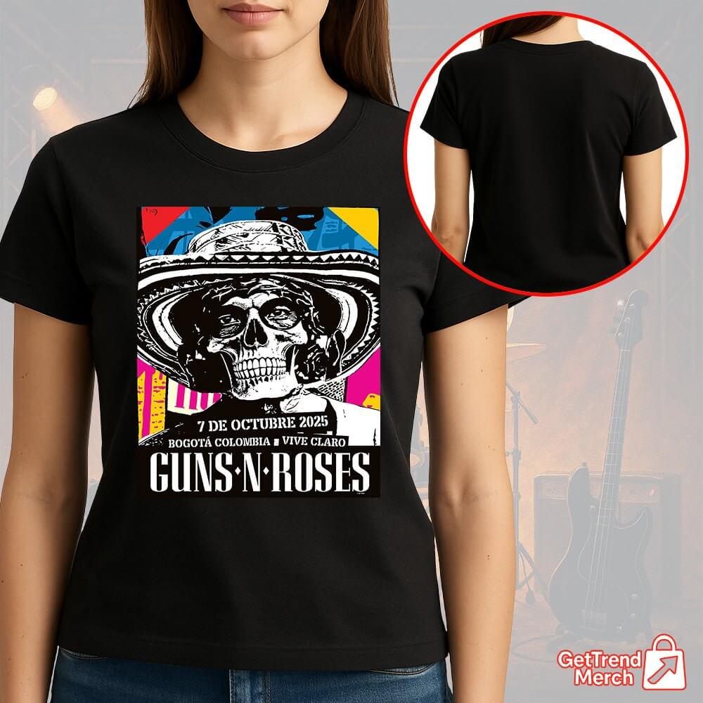 Guns N’ Roses Bogotá Colombia 2025 Concert Tour T-Shirt – Limited Edition Viva Claro - Get Trend Merch