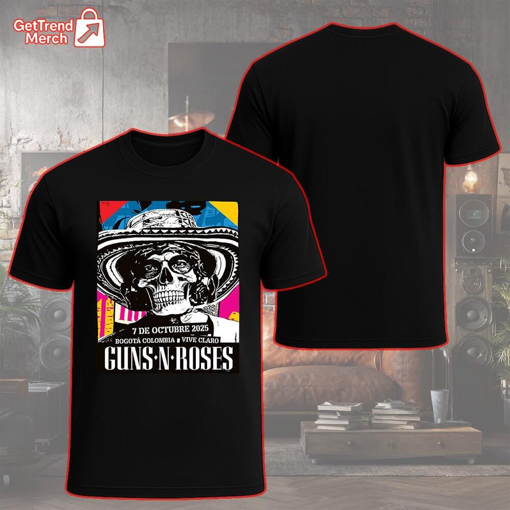 Guns N’ Roses Bogotá Colombia 2025 Concert Tour T-Shirt – Limited Edition Viva Claro - Get Trend Merch
