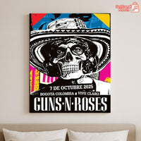 Guns N’ Roses Bogotá Colombia 2025 Poster Canvas Wall Art – Vive Claro Concert Limited Edition - Get Trend Merch
