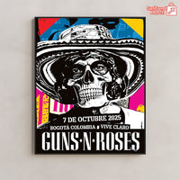 Guns N’ Roses Bogotá Colombia 2025 Poster Canvas Wall Art – Vive Claro Concert Limited Edition - Get Trend Merch